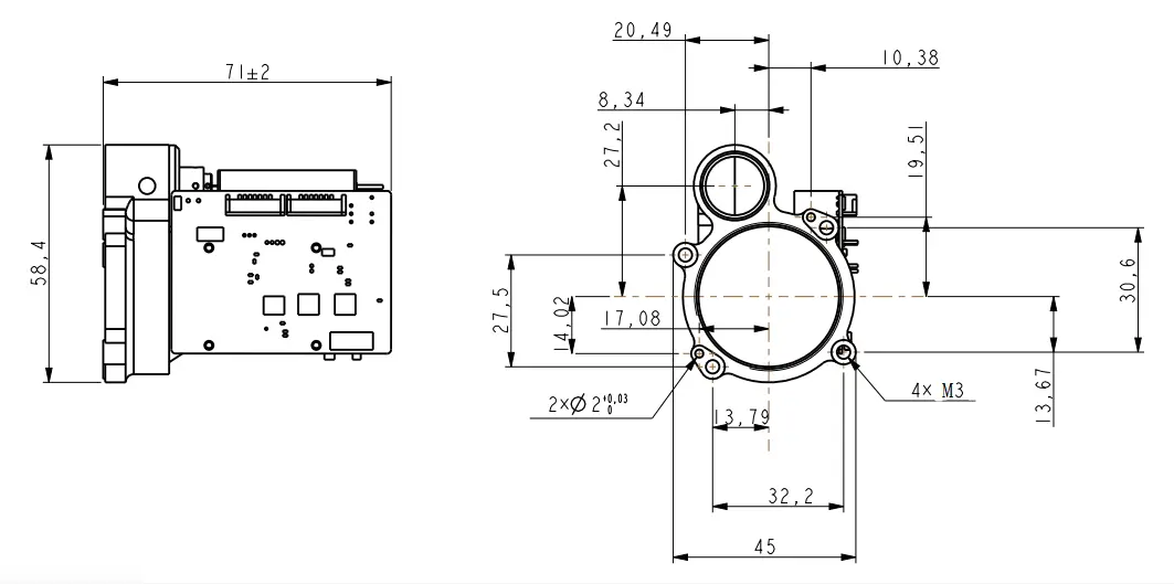 7km Eye Safe Laser Rangefinder Module Lrf